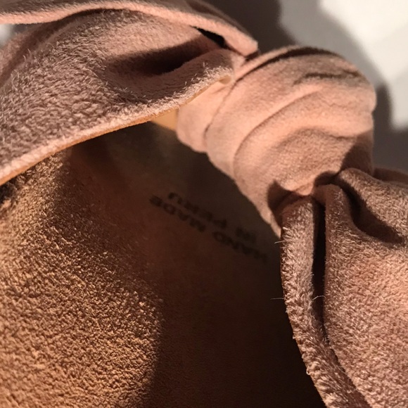 Ulla Johnson Ingrid Bow Slides in Cork Suede Blush Pink Size 35 (US 5) - Picture 13 of 16